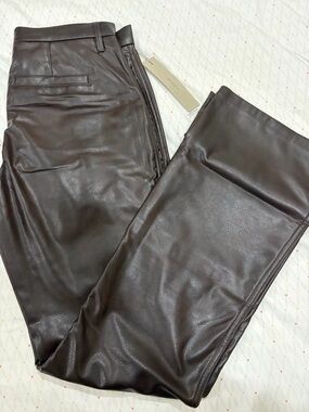 Hudson Jeans Dark Brown Faux Leather Pants